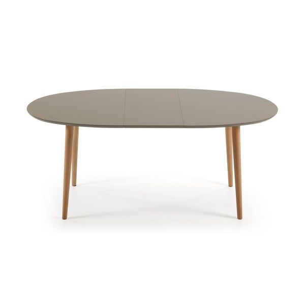 Sivý oválny rozkladací jedálenský stôl Kave Home Oakland, 140 x 90 cm-image-2