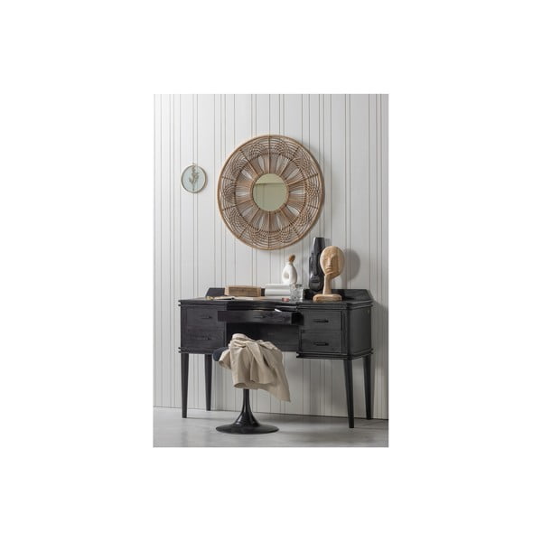 Nástenné zrkadlo s bambusovým rámom ø 76 cm Obi – WOOOD-image-1