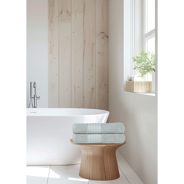 Svetlosivé froté bavlnené osušky v súprave 2 ks 70x140 cm – Good Morning-image-4