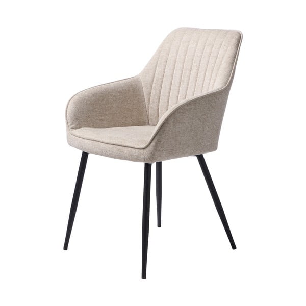 Béžové čalúnené jedálenské kreslo s podrúčkami Nolan – Unique Furniture