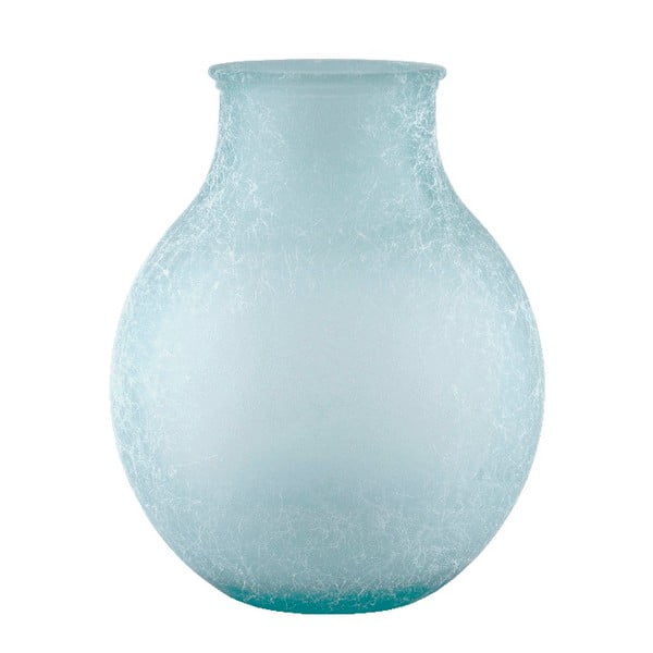 Tyrkysová sklenená váza z recyklovaného skla Ego Dekor Silk, výška 36 cm
