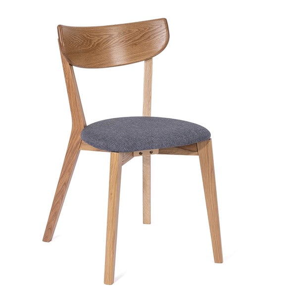 Jedálenská stolička z dubového dreva so šedým sedákom Arch - Bonami Essentials