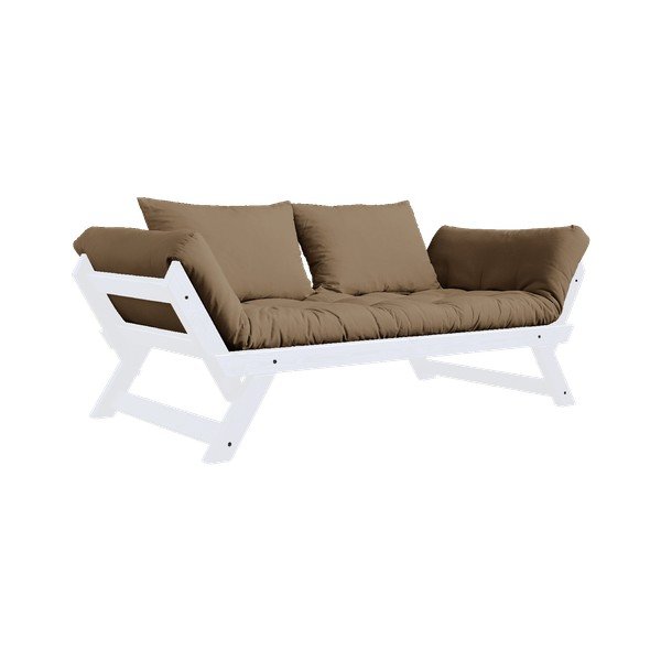 Rozkladacia pohovka s hnedým poťahom Karup Design Bebop White/Mocca-image-3