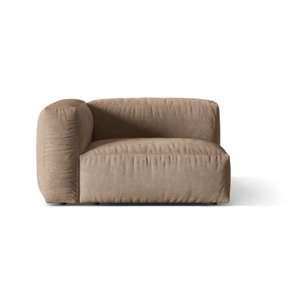 Svetlohnedý zamatový modul pohovky (ľavý roh) Martina – Micadoni 