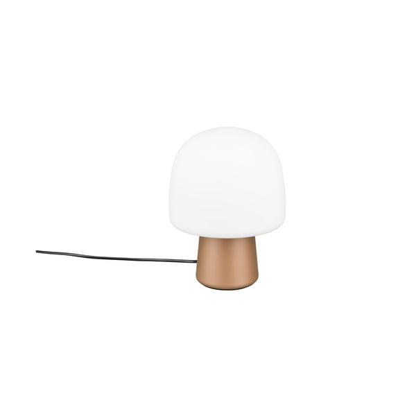 Stolová lampa v bielo-bronzovej farbe so skleneným tienidlom (výška 27 cm) Steen – Trio-image-4