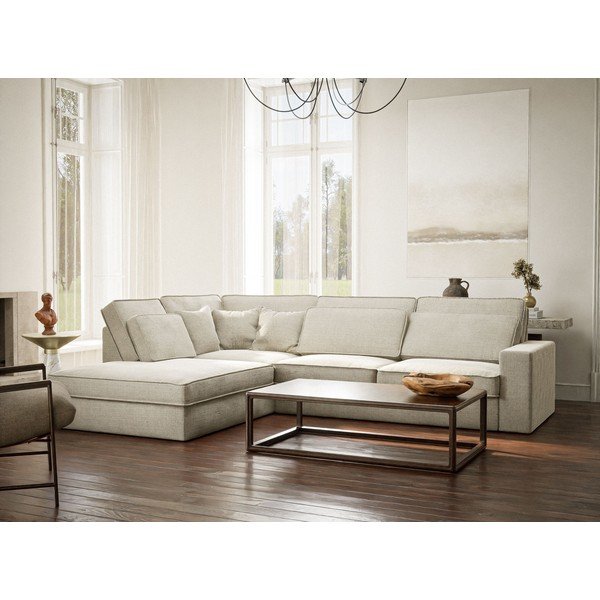 Sivobéžová ženilková rohová pohovka (ľavý roh/do L) Kirou – Maison de Rêve-image-1