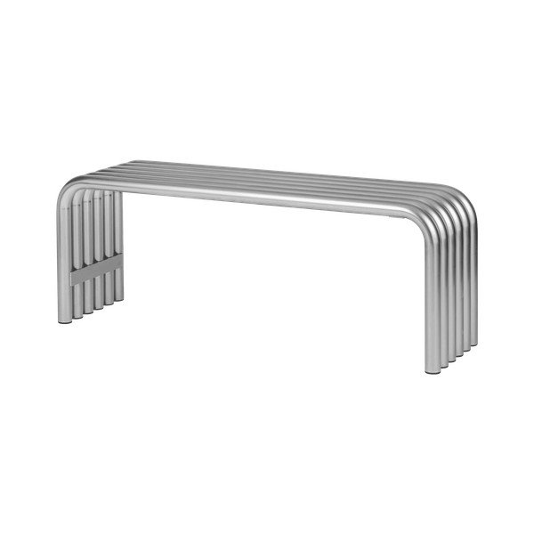 Kovová záhradná lavica v striebornej farbe Nokk – noo.ma