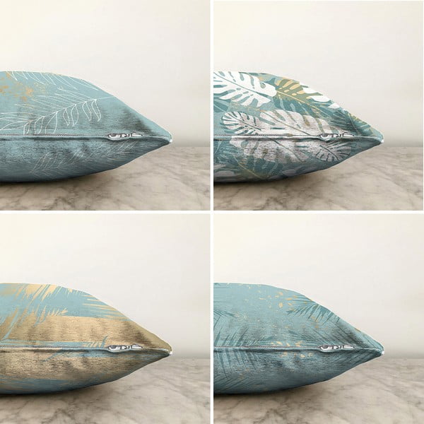 Súprava 4 obliečok na vankúše Minimalist Cushion Covers Lagoon, 55 x 55 cm-image-2