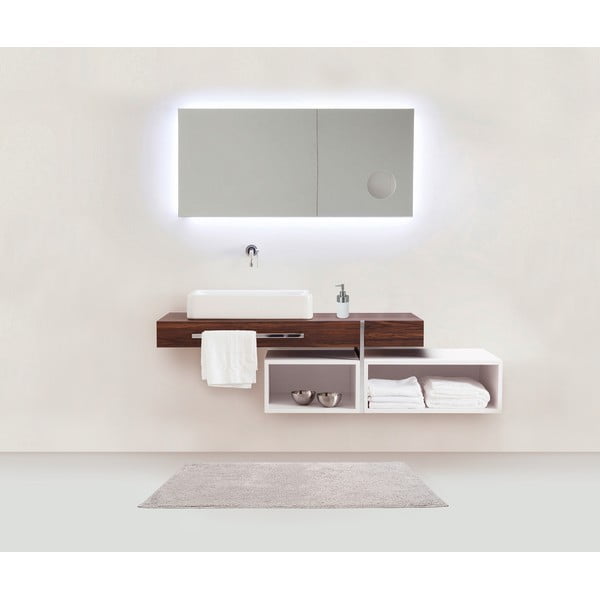 Sivá bavlnená kúpeľňová podložka Wenko Ono, 50 x 80 cm-image-1