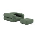 Rozkladacie kreslo so zeleným poťahom Karup Design Cube Olive Green
