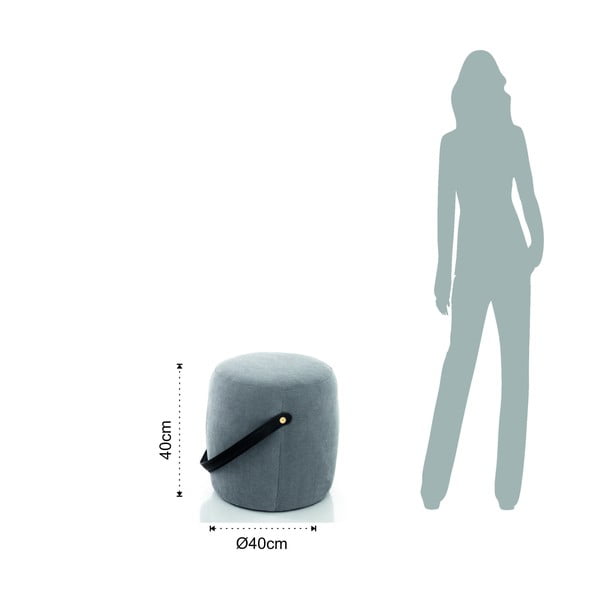 Sivý čalúnený puf Tomasucci Drum, ø 40 cm-image-2