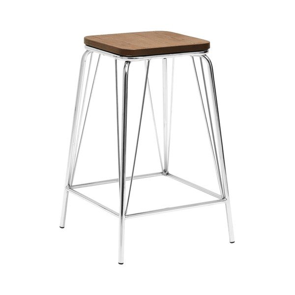Stolička z brestového dreva v striebornej farbe/v prírodnej farbe District – Premier Housewares