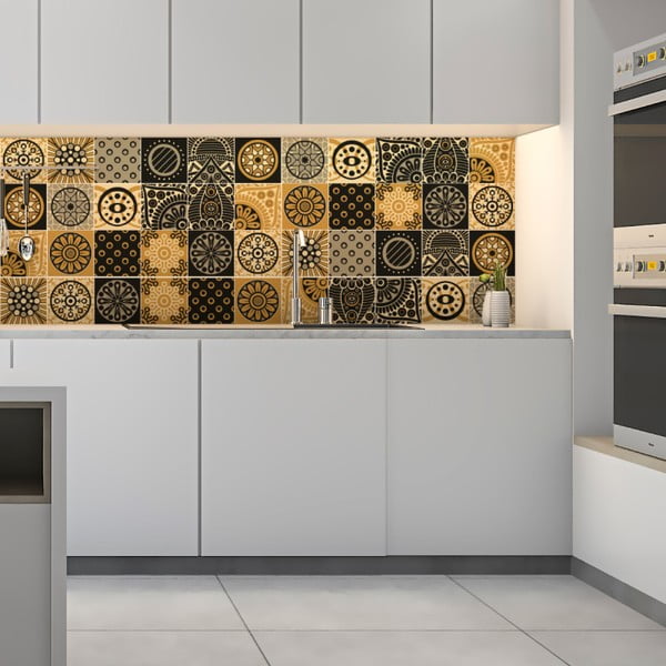 Sada 15 nástenných samolepiek Ambiance Wall Decals Azulejos Tiles San Juan, 10 × 10 cm-image-1