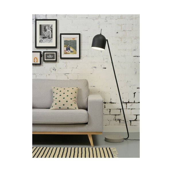 Čierno-sivá stojacia lampa s kovovým tienidlom (výška 147 cm) Madrid – it's about RoMi-image-4