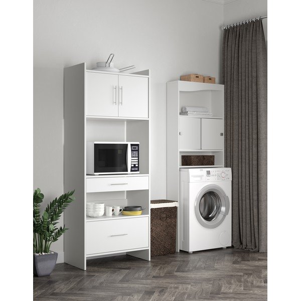 Biela skrinka nad práčku/WC 64x177 cm Wave – TemaHome-image-1