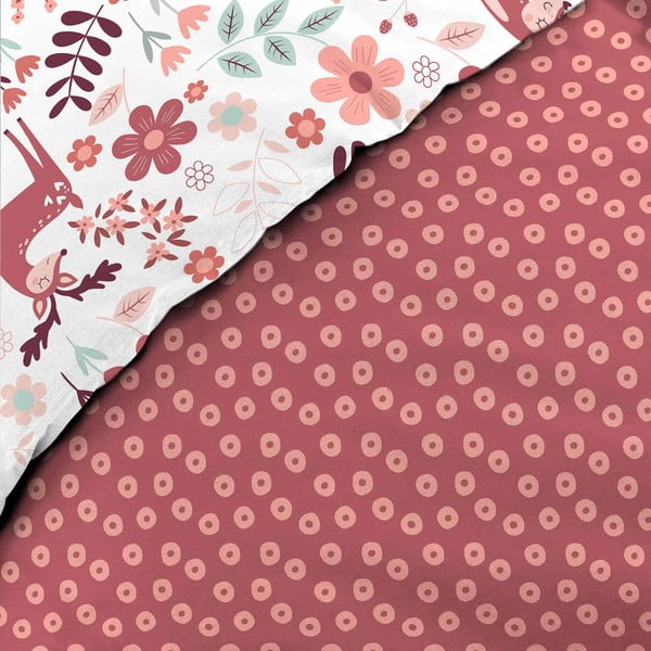 Biele/ružové bavlnené detské obliečky na jednolôžko 140x200 cm Bichette – douceur d'intérieur-image-3