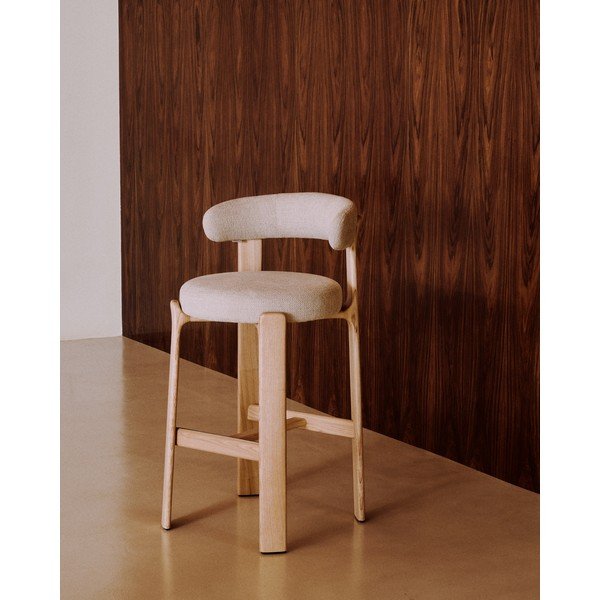 Béžová/v svetlo prírodnej farbe barová stolička z jaseňového dreva (výška sedadla 75 cm) Granite – Kave Home-image-1