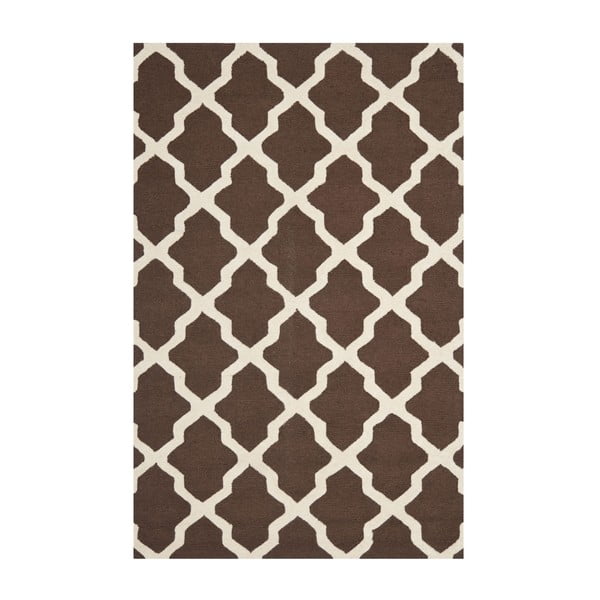 Hnedý vlnený koberec Safavieh Ava 152 × 243 cm