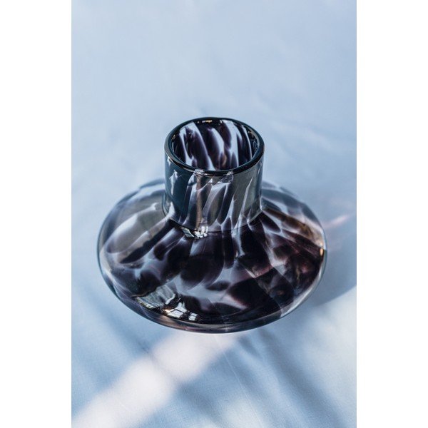 Hnedá sklenená ručne vyrobená váza (výška  28 cm) Glom – noo.ma-image-3