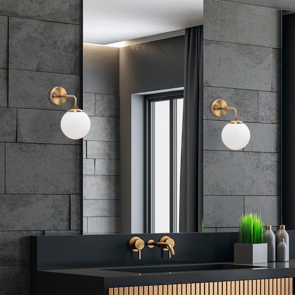 Biele/v mosadznej farbe nástenné svietidlo ø 15 cm Viran – Opviq lights-image-3