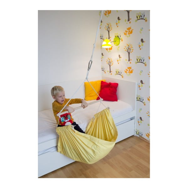 Žltá hojdačka so zavesením zo stropu Hojdavak Junior-image-4