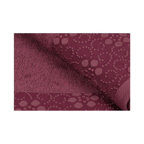 Sada 2 tmavočervených uterákov z čistej bavlny Grande, 50 x 90 cm-image-3