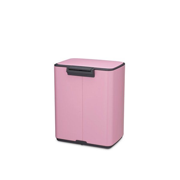 Ružový pedálový oceľový odpadkový kôš 12 l Bo – Brabantia-image-4