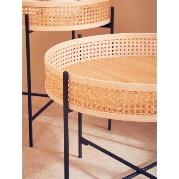 Ratanový okrúhly konferenčný stolík v prírodnej farbe ø 60 cm Depok – Premier Housewares-image-4