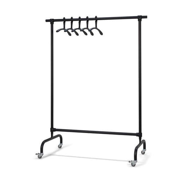 Čierny kovový pojazdný stojan na oblečenie Luuk – Spinder Design-image-2