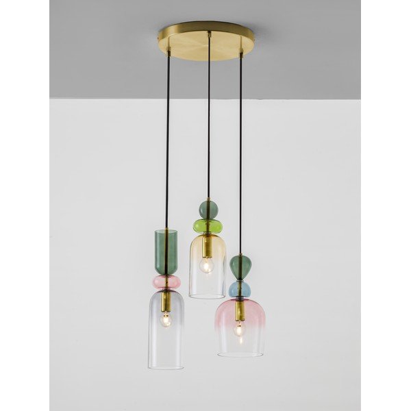 Sklenené závesné svietidlo v zlatej farbe ø 42 cm Murano – Nova Luce-image-3