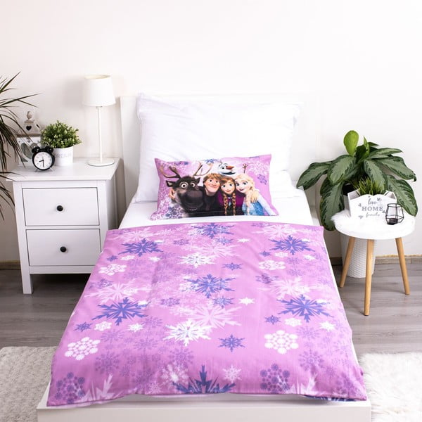 Bavlnené detské obliečky do postieľky 100x135 cm Frozen "Purple" – Jerry Fabrics-image-3