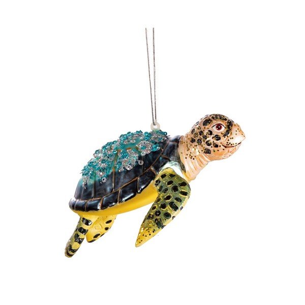 Ručne vyrobená vianočná ozdoba 4 cm Turtle – Sass & Belle