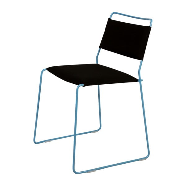 Čierna stolička s modrou konštrukciou OK Design One Wire