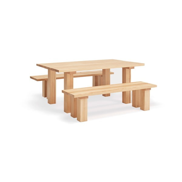 Jedálenský stôl s doskou z borovicového dreva 100x180 cm Banda – Teulat-image-3