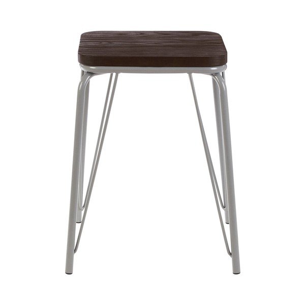 Sivá/v tmavo prírodnej farbe stolička z brestového dreva District – Premier Housewares-image-2