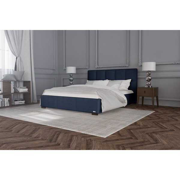 Tmavomodrá dvojlôžková posteľ Guy Laroche Home Allure, 160 x 200 cm-image-1