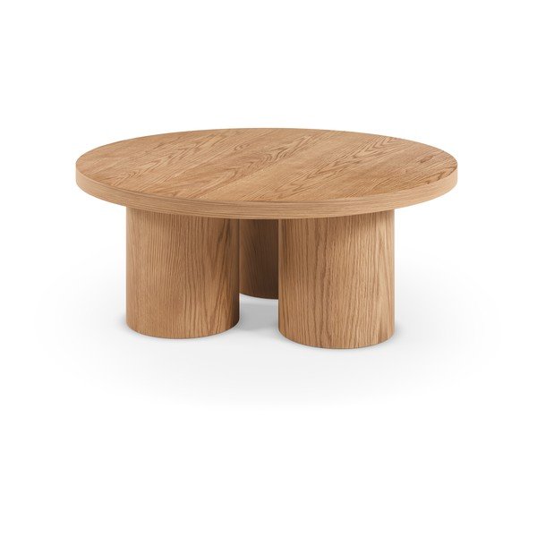 Okrúhly konferenčný stolík v dekore duba v prírodnej farbe ø 100 cm Arancha – MOME