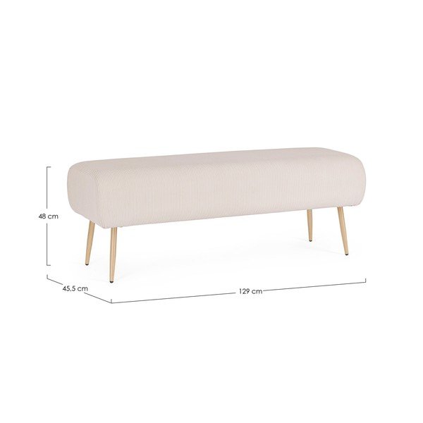 Biela polstrovaná lavica Olga – Bizzotto-image-3