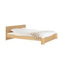 Dvojlôžková posteľ z drevotriesky/z preglejky v dekore duba s roštom 200x200 cm v prírodnej farbe Valt – noo.ma