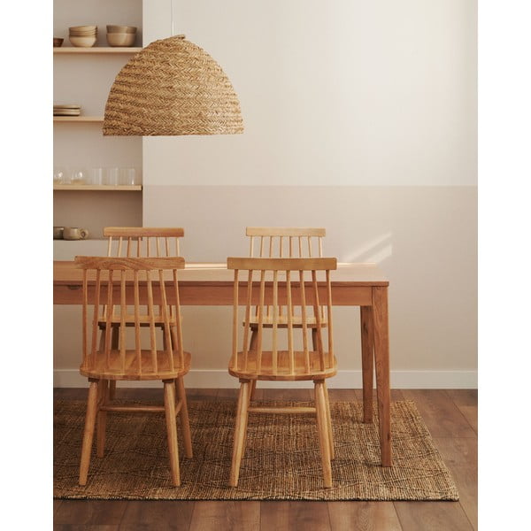 Rozkladací jedálenský stôl s doskou v dubovom dekore v prírodnej farbe 80x160 cm Yain – Kave Home-image-1