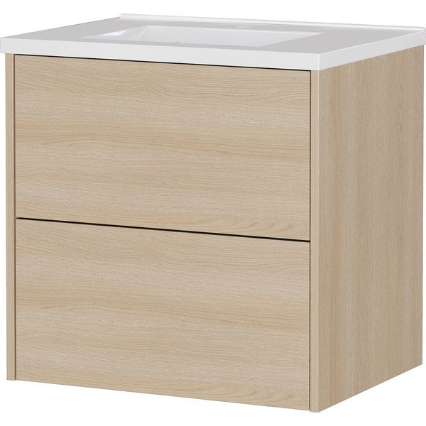 Závesná skrinka pod umývadlo v dekore duba v prírodnej farbe 61x61 cm Bodera – Germania