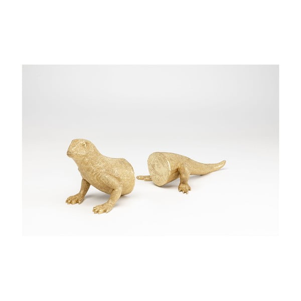 Sada dvoch zarážok na knihy v zlatej farbe Kare Design Lizard-image-3