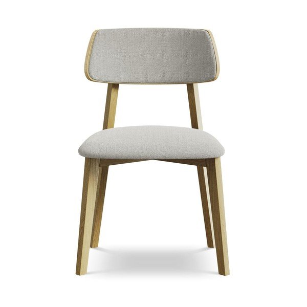 Svetlosivá jedálenská stolička z masívneho dreva Niu – Makamii-image-1