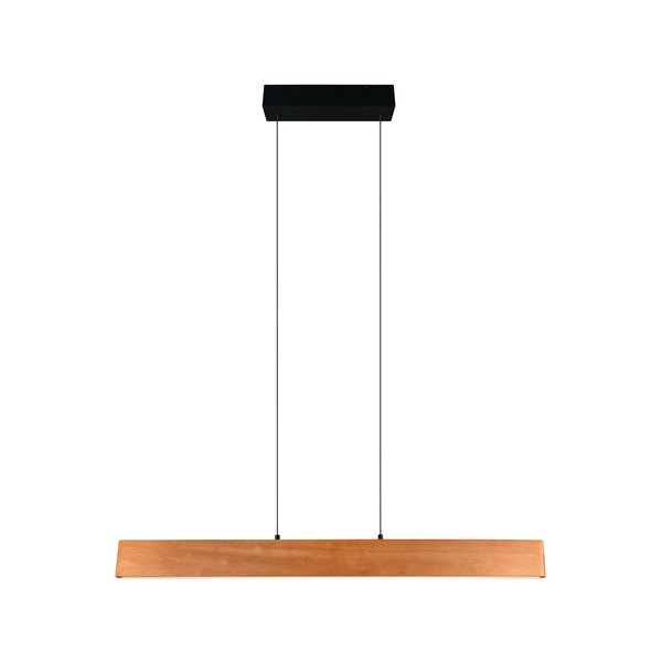 LED závesné svietidlo v prírodnej farbe s dreveným tienidlom Edgewood – Trio