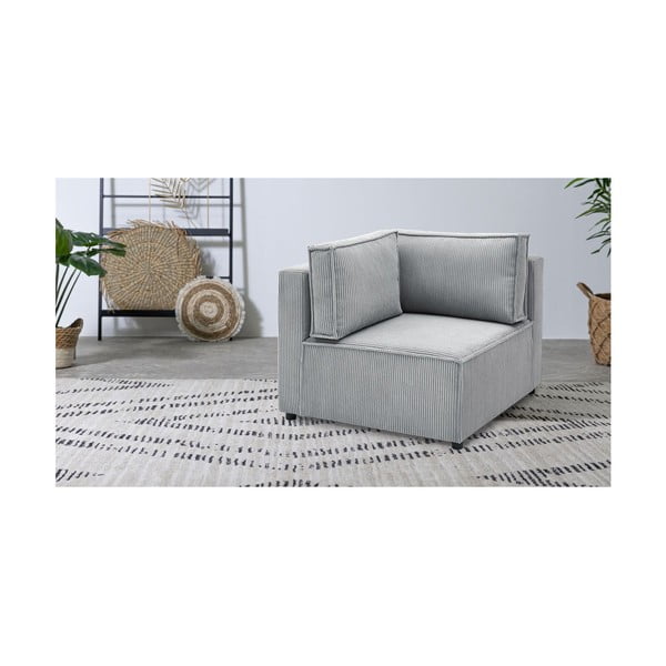 Svetlosivý menčestrový modul pohovky (variabilný) Nihad modular – Bobochic Paris-image-1