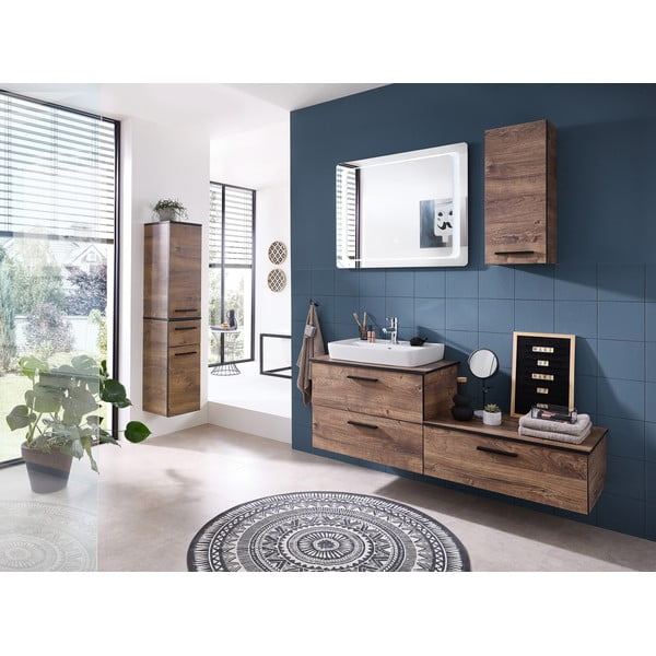 Hnedá závesná kúpeľňová skrinka v dekore duba 30x70 cm Set 374 - Pelipal-image-4