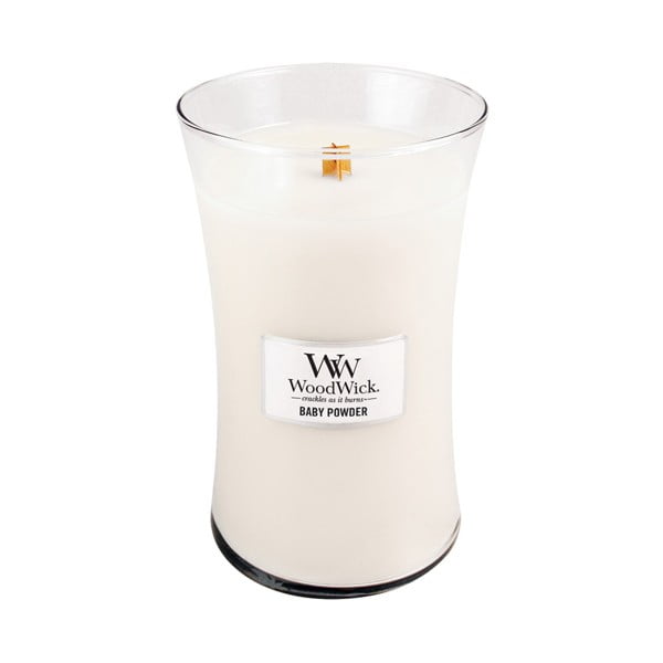 Sviečka s vôňou vanilky, medu a ruže Woodwick Detský púder, doba horenia 130 hodín

