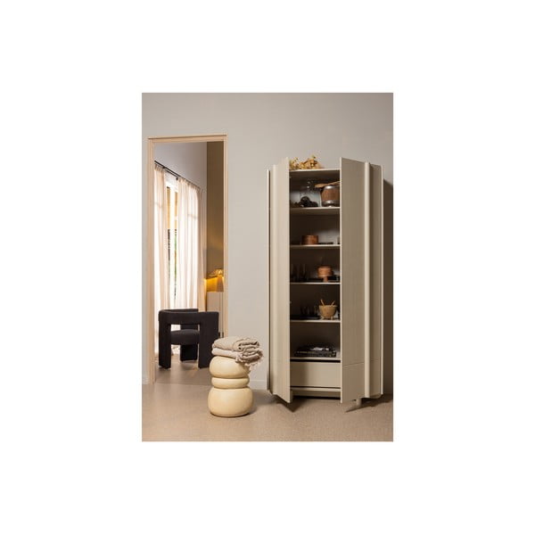 Krémovobiela modulárna skrinka z borovicového dreva 101x210 cm Basu – WOOOD-image-1