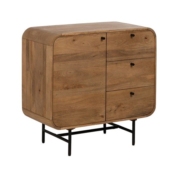 Hnedá komoda z mangového dreva 80x80x40 cm Kaya – Ixia