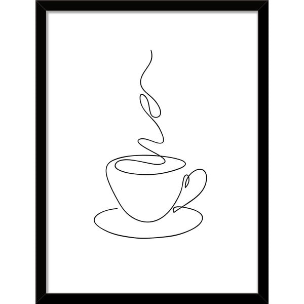 Plagát v ráme 30x40 cm Linear Coffee - Styler
